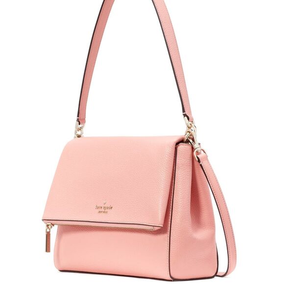 New Kate Spade New Kate Spade Leila Leather Medium Flap Shoulder bag Peachy Rose - Picture 5 of 5